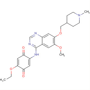 870962-27-9  2,5-Cyclohexadiene-1,4-dione,2-ethoxy-5-[[6-methoxy-7-[(1-methyl-4-piperidinyl)methoxy]-4-quinazolinyl]amino]-