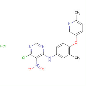 871023-78-8  4-Pyrimidinamine,6-chloro-N-[3-methyl-4-[(6-methyl-3-pyridinyl)oxy]phenyl]-5-nitro-,monohydrochloride