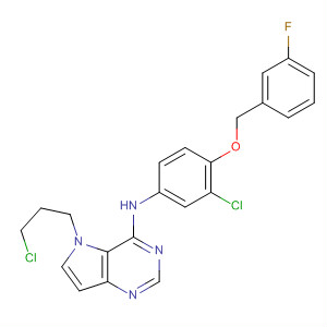 871027-15-5  5H-Pyrrolo[3,2-d]pyrimidin-4-amine,N-[3-chloro-4-[(3-fluorophenyl)methoxy]phenyl]-5-(3-chloropropyl)-