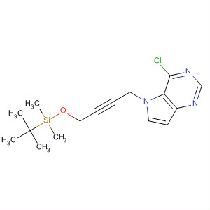 871027-46-2  5H-Pyrrolo[3,2-d]pyrimidine,4-chloro-5-[4-[[(1,1-dimethylethyl)dimethylsilyl]oxy]-2-butynyl]-
