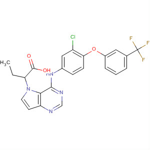 871028-20-5  5H-Pyrrolo[3,2-d]pyrimidine-5-butanoic acid,4-[[3-chloro-4-[3-(trifluoromethyl)phenoxy]phenyl]amino]-
