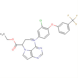 871028-22-7  5H-Pyrrolo[3,2-d]pyrimidine-5-butanoic acid,4-[[3-chloro-4-[3-(trifluoromethyl)phenoxy]phenyl]amino]-, ethyl ester