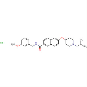 871120-41-1  2-Naphthalenecarboxamide,N-[(3-methoxyphenyl)methyl]-6-[[1-(2-methylpropyl)-4-piperidinyl]oxy]-,monohydrochloride