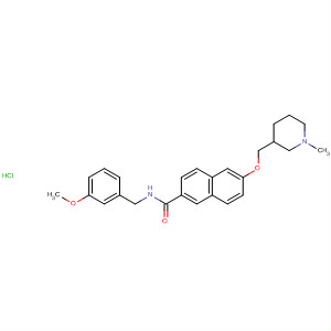 871120-42-2  2-Naphthalenecarboxamide,N-[(3-methoxyphenyl)methyl]-6-[(1-methyl-3-piperidinyl)methoxy]-,monohydrochloride