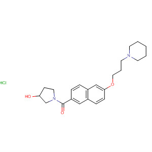 871120-67-1  3-Pyrrolidinol, 1-[[6-[3-(1-piperidinyl)propoxy]-2-naphthalenyl]carbonyl]-,monohydrochloride