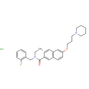 871120-83-1  2-Naphthalenecarboxamide,N-ethyl-N-[(2-fluorophenyl)methyl]-6-[3-(1-piperidinyl)propoxy]-,monohydrochloride