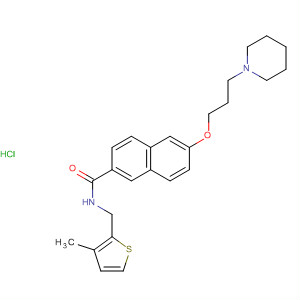 871120-92-2  2-Naphthalenecarboxamide,N-[(3-methyl-2-thienyl)methyl]-6-[3-(1-piperidinyl)propoxy]-,monohydrochloride