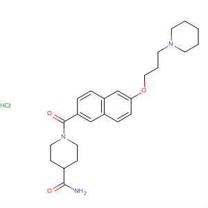 871121-06-1  4-Piperidinecarboxamide,1-[[6-[3-(1-piperidinyl)propoxy]-2-naphthalenyl]carbonyl]-,monohydrochloride