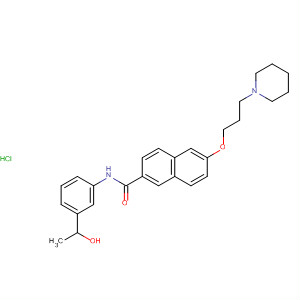 871121-10-7  2-Naphthalenecarboxamide,N-[3-(1-hydroxyethyl)phenyl]-6-[3-(1-piperidinyl)propoxy]-,monohydrochloride