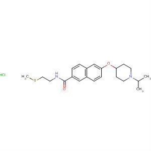 871121-29-8  2-Naphthalenecarboxamide,6-[[1-(1-methylethyl)-4-piperidinyl]oxy]-N-[2-(methylthio)ethyl]-,monohydrochloride