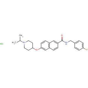 871121-30-1  2-Naphthalenecarboxamide,N-[(4-fluorophenyl)methyl]-6-[[1-(1-methylethyl)-4-piperidinyl]oxy]-,monohydrochloride