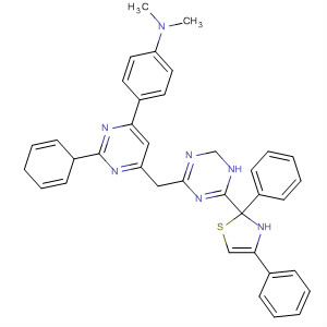 87114-33-8  Benzenamine,4-[6-(3,4-dihydro-6-methyl-2,4-diphenyl-2H-thiazolo[3,2-a]-1,3,5-triazin-7-yl)-1,4-dihydro-2-phenyl-4-pyrimidinyl]-N,N-dimethyl-