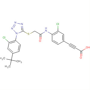 871473-46-0  2-Propynoic acid,3-[3-chloro-4-[[[[1-[2-chloro-4-(1,1-dimethylethyl)phenyl]-1H-tetrazol-5-yl]thio]acetyl]amino]phenyl]-