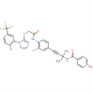 871473-78-8  4-Pyridinecarboxamide,N-[3-[3-chloro-4-[[[[1-[2-chloro-5-(trifluoromethyl)phenyl]-1H-tetrazol-5-yl]thio]acetyl]amino]phenyl]-1,1-dimethyl-2-propynyl]-, 1-oxide