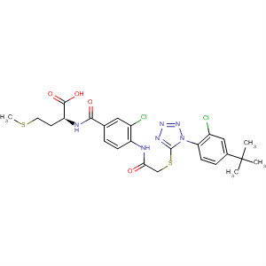 871475-94-4  L-Methionine,N-[3-chloro-4-[[[[1-[2-chloro-4-(1,1-dimethylethyl)phenyl]-1H-tetrazol-5-yl]thio]acetyl]amino]benzoyl]-