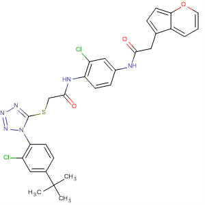 871476-42-5  4-Benzofuranacetamide,N-[3-chloro-4-[[[[1-[2-chloro-4-(1,1-dimethylethyl)phenyl]-1H-tetrazol-5-yl]thio]acetyl]amino]phenyl]-