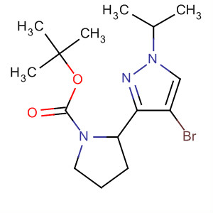 871730-43-7  1-Pyrrolidinecarboxylic acid,2-[4-bromo-1-(1-methylethyl)-1H-pyrazol-3-yl]-, 1,1-dimethylethyl ester,(2R)-