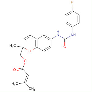 871813-33-1  2-Butenoic acid, 3-methyl-,[6-[[[(4-fluorophenyl)amino]carbonyl]amino]-2-methyl-2H-1-benzopyran-2-yl]methyl ester