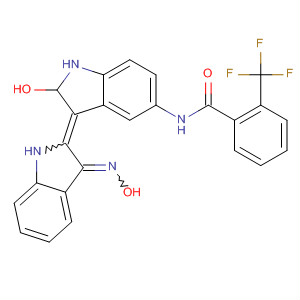 871837-72-8  Benzamide,N-[3-[1,3-dihydro-3-(hydroxyimino)-2H-indol-2-ylidene]-2,3-dihydro-2-oxo-1H-indol-5-yl]-2-(trifluoromethyl)-
