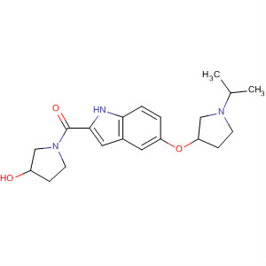 872031-00-0  3-Pyrrolidinol,1-[[5-[[1-(1-methylethyl)-3-pyrrolidinyl]oxy]-1H-indol-2-yl]carbonyl]-