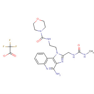 872127-63-4  4-Morpholinecarboxamide,N-[2-[4-amino-2-[[[(methylamino)carbonyl]amino]methyl]-1H-imidazo[4,5-c]quinolin-1-yl]ethyl]-, trifluoroacetate