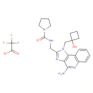 872129-76-5  1-Pyrrolidinecarboxamide,N-[[4-amino-1-[(1-hydroxycyclobutyl)methyl]-1H-imidazo[4,5-c]quinolin-2-yl]methyl]-, trifluoroacetate (salt)