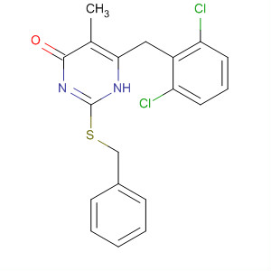 872422-36-1  4(1H)-Pyrimidinone,6-[(2,6-dichlorophenyl)methyl]-5-methyl-2-[(phenylmethyl)thio]-