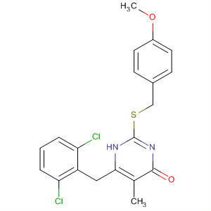 872422-41-8  4(1H)-Pyrimidinone,6-[(2,6-dichlorophenyl)methyl]-2-[[(4-methoxyphenyl)methyl]thio]-5-methyl-