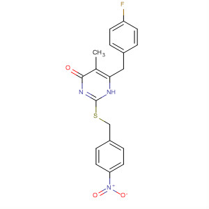 872422-60-1  4(1H)-Pyrimidinone,6-[(4-fluorophenyl)methyl]-5-methyl-2-[[(4-nitrophenyl)methyl]thio]-