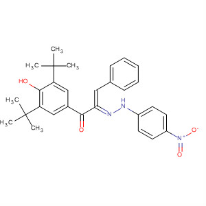 872526-62-0  2-Propen-1-one,1-[3,5-bis(1,1-dimethylethyl)-4-hydroxyphenyl]-3-phenyl-,(4-nitrophenyl)hydrazone, (2E)-