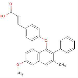 872548-79-3  2-Propenoic acid,3-[4-[(6-methoxy-3-methyl-2-phenyl-1-naphthalenyl)oxy]phenyl]-, (2E)-