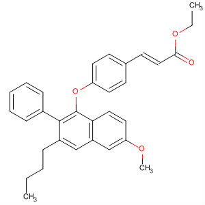 872549-50-3  2-Propenoic acid,3-[4-[(3-butyl-6-methoxy-2-phenyl-1-naphthalenyl)oxy]phenyl]-, ethylester, (2E)-