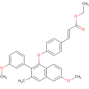 872551-24-1  2-Propenoic acid,3-[4-[[6-methoxy-2-(3-methoxyphenyl)-3-methyl-1-naphthalenyl]oxy]phenyl]-, ethyl ester, (2E)-