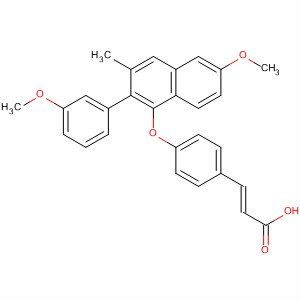 872551-25-2  2-Propenoic acid,3-[4-[[6-methoxy-2-(3-methoxyphenyl)-3-methyl-1-naphthalenyl]oxy]phenyl]-, (2E)-