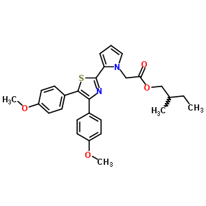 101001-43-8  2-methylbutyl {2-[4,5-bis(4-methoxyphenyl)-1,3-thiazol-2-yl]-1H-pyrrol-1-yl}acetate