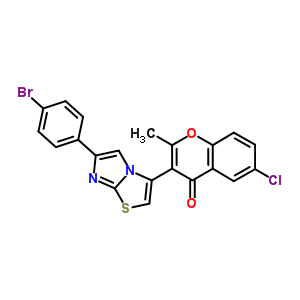 104819-39-8  3-[6-(4-bromophenyl)imidazo[2,1-b][1,3]thiazol-3-yl]-6-chloro-2-methyl-4H-chromen-4-one