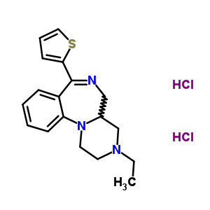 105138-46-3  3-ethyl-7-thiophen-2-yl-1,2,3,4,4a,5-hexahydropyrazino[1,2-a][1,4]benzodiazepine dihydrochloride