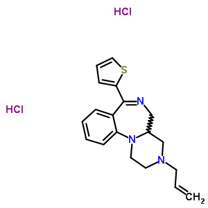 105138-47-4  3-prop-2-en-1-yl-7-thiophen-2-yl-1,2,3,4,4a,5-hexahydropyrazino[1,2-a][1,4]benzodiazepine dihydrochloride