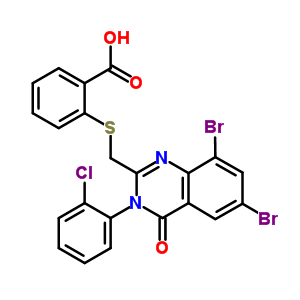 108635-40-1  2-({[6,8-dibromo-3-(2-chlorophenyl)-4-oxo-3,4-dihydroquinazolin-2-yl]methyl}sulfanyl)benzoic acid