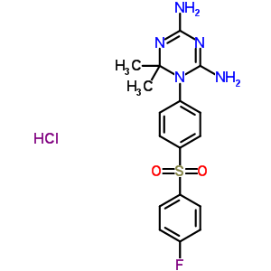 109351-00-0  1-{4-[(4-fluorophenyl)sulfonyl]phenyl}-6,6-dimethyl-1,6-dihydro-1,3,5-triazine-2,4-diamine hydrochloride