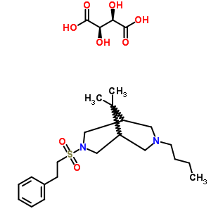 120465-61-4  3-butyl-9,9-dimethyl-7-[(2-phenylethyl)sulfonyl]-3,7-diazabicyclo[3.3.1]nonane 2,3-dihydroxybutanedioate (salt)