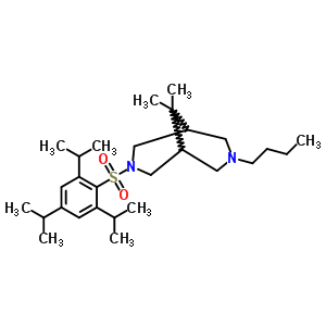 120465-66-9  3-butyl-9,9-dimethyl-7-{[2,4,6-tris(1-methylethyl)phenyl]sulfonyl}-3,7-diazabicyclo[3.3.1]nonane