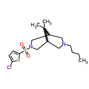 120465-96-5  3-butyl-7-[(5-chlorothiophen-2-yl)sulfonyl]-9,9-dimethyl-3,7-diazabicyclo[3.3.1]nonane