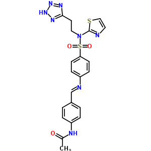 78311-71-4  N-(4-{(E)-[(4-{[2-(2H-tetrazol-5-yl)ethyl](1,3-thiazol-2-yl)sulfamoyl}phenyl)imino]methyl}phenyl)acetamide