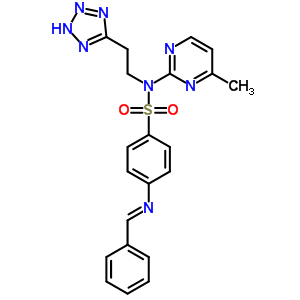 78311-72-5  N-(4-methylpyrimidin-2-yl)-4-{[(1E)-phenylmethylidene]amino}-N-[2-(2H-tetrazol-5-yl)ethyl]benzenesulfonamide