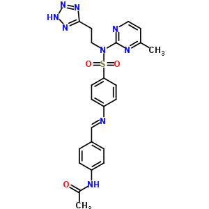 78311-77-0  N-(4-{(E)-[(4-{(4-methylpyrimidin-2-yl)[2-(2H-tetrazol-5-yl)ethyl]sulfamoyl}phenyl)imino]methyl}phenyl)acetamide