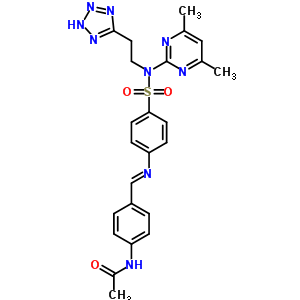 78311-83-8  N-(4-{(E)-[(4-{(4,6-dimethylpyrimidin-2-yl)[2-(2H-tetrazol-5-yl)ethyl]sulfamoyl}phenyl)imino]methyl}phenyl)acetamide