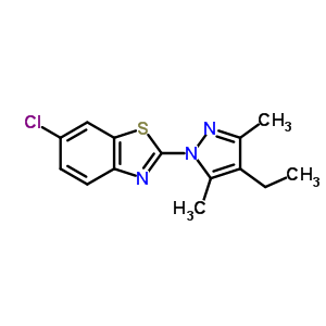 78364-33-7  6-chloro-2-(4-ethyl-3,5-dimethyl-1H-pyrazol-1-yl)-1,3-benzothiazole