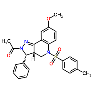 78431-45-5  (3R,3aR)-2-acetyl-8-methoxy-5-[(4-methylphenyl)sulfonyl]-3-phenyl-3,3a,4,5-tetrahydro-2H-pyrazolo[4,3-c]quinoline