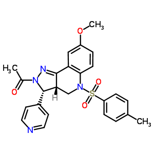 78431-47-7  (3R,3aR)-2-acetyl-8-methoxy-5-[(4-methylphenyl)sulfonyl]-3-pyridin-4-yl-3,3a,4,5-tetrahydro-2H-pyrazolo[4,3-c]quinoline